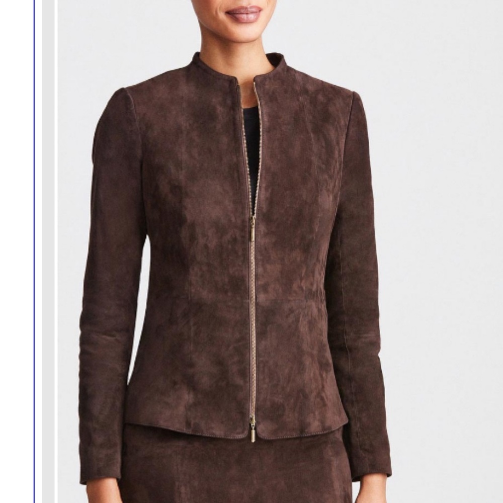 Carlisle Mahogany Stretch Chocolate Brown Suede Jacket